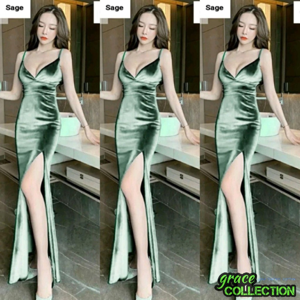 GRAC3COLL LONG PARTY DRESS BLUDRU SHUZEN SIZE M-XL / MAXI DRESS / DRESS PESTA / ELEGANT DRESS / DRES