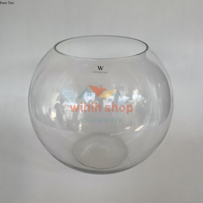 Aquarium vas bulat kaca Luna C (12 liter)