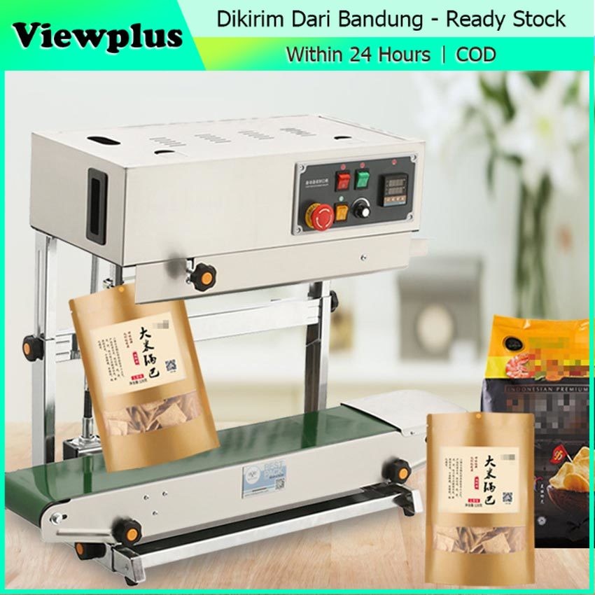 Mesin Sealer segel plastik kemasan Nitrogen Mesin continuous band sealer Otomatis