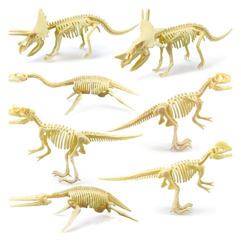 7 Pieces Dinosaur 3D Puzzle Dinosaur Puzzle Skeleton Bone Model Kits To Build For Adults Skeleton An