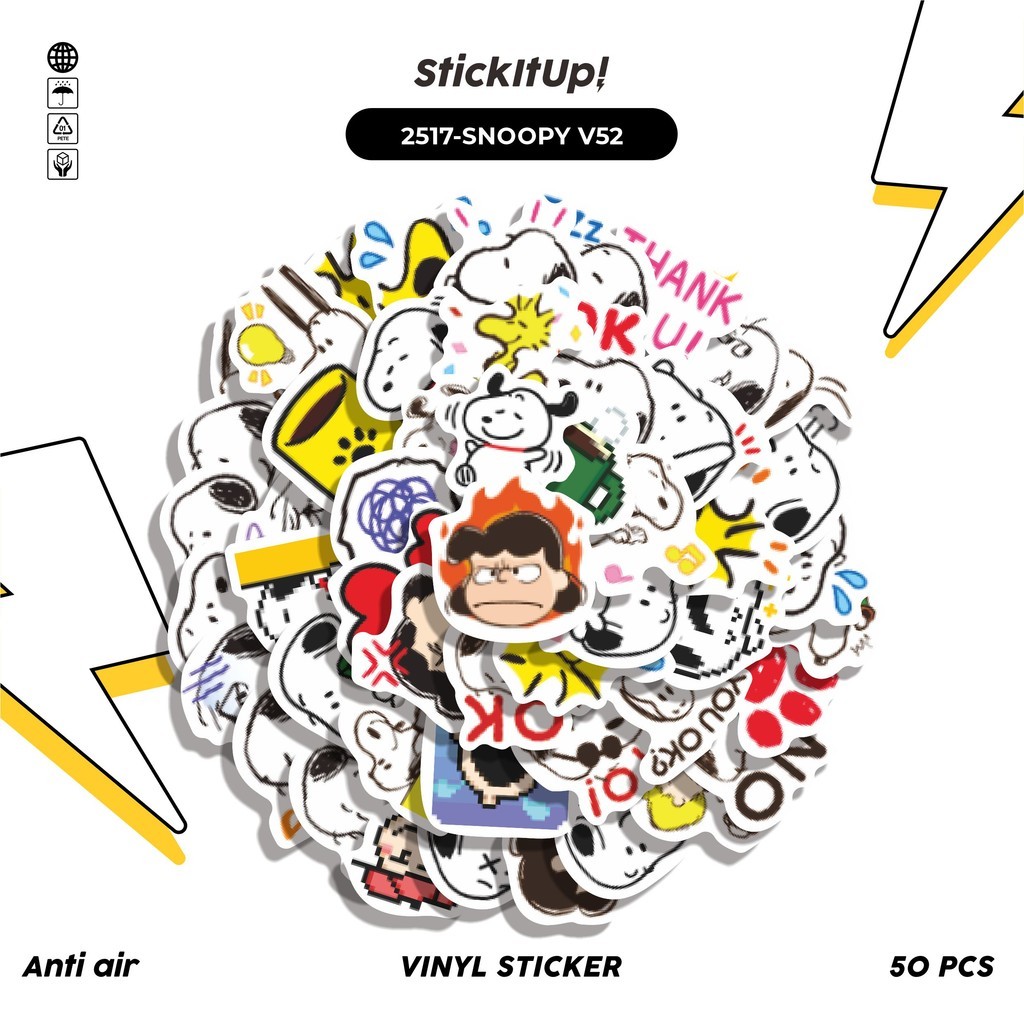 

COD✨ 50 Pcs Stiker SNOOPY V52 Lucu Anti Air Untuk Dekorasi Notebook Sepeda Skateboard Handphone DIY