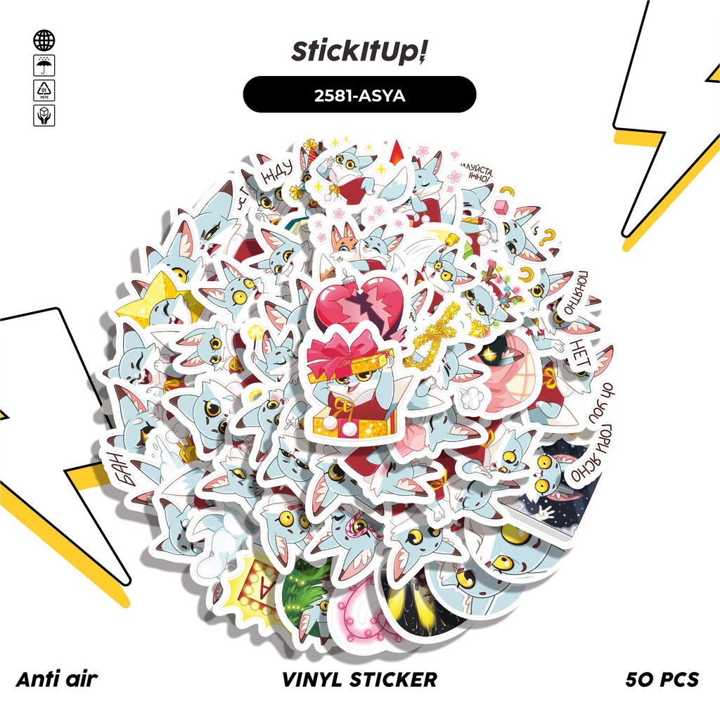 

COD✨ 50 Pcs Stiker Pack FUNNY CHARACTER ASYA THE SNOW FOX STICKER PACK Lucu Aesthetic Vynil Waterproof untuk Freebies Sticker Buku Journal Casing HP Laptop
