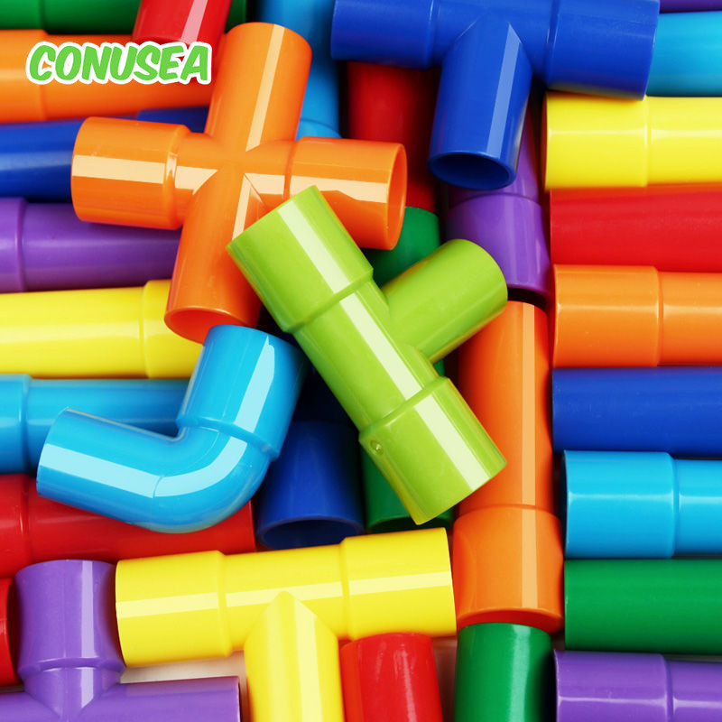 PIPE Blocks Marble Run Race Building  Bricks 3D Children Diy Assemble Insert Toys Water Pipe Block E