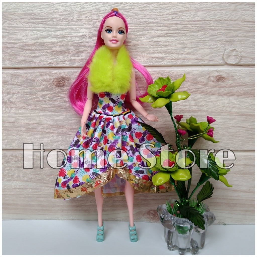 Boneka Tekuk Gaun Bulu Sangkut Mainan Boneka Tekuk Mainan Koleksi Tekuk