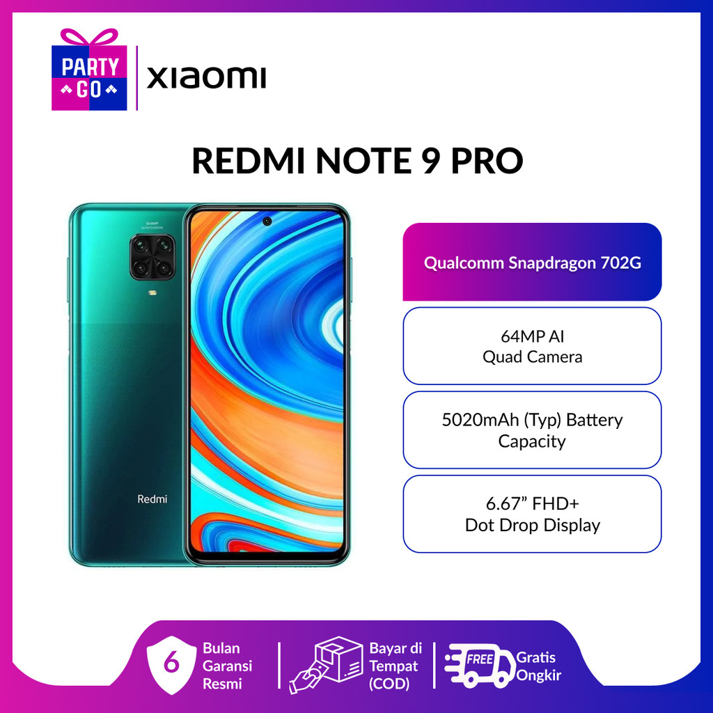 (Second Like New) Xiaomi Redmi Note 9 Pro 6GB + 128GB NO charger