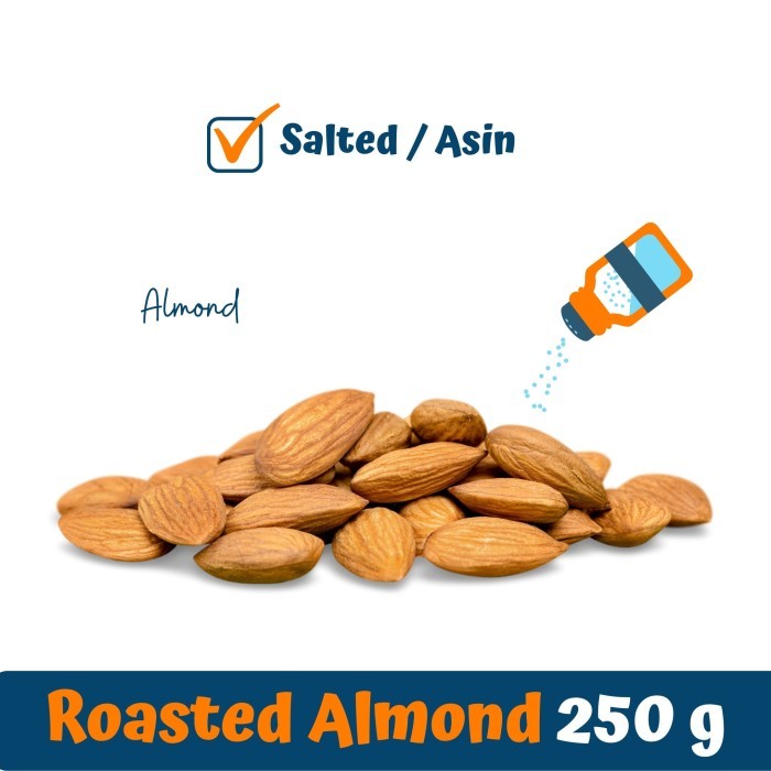 

[Best Seller] Kacang Almond Panggang Original (Roasted Natural Almond) 250 gr SUPER - Salted Asin