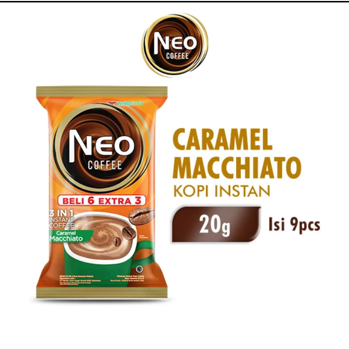 

A591-(9 PCS) Neo coffee Machiato 20g kopi instan caramel machiato 20g x 9PCS Paket Kopi Instan 3in1 Isi 9 Sachet