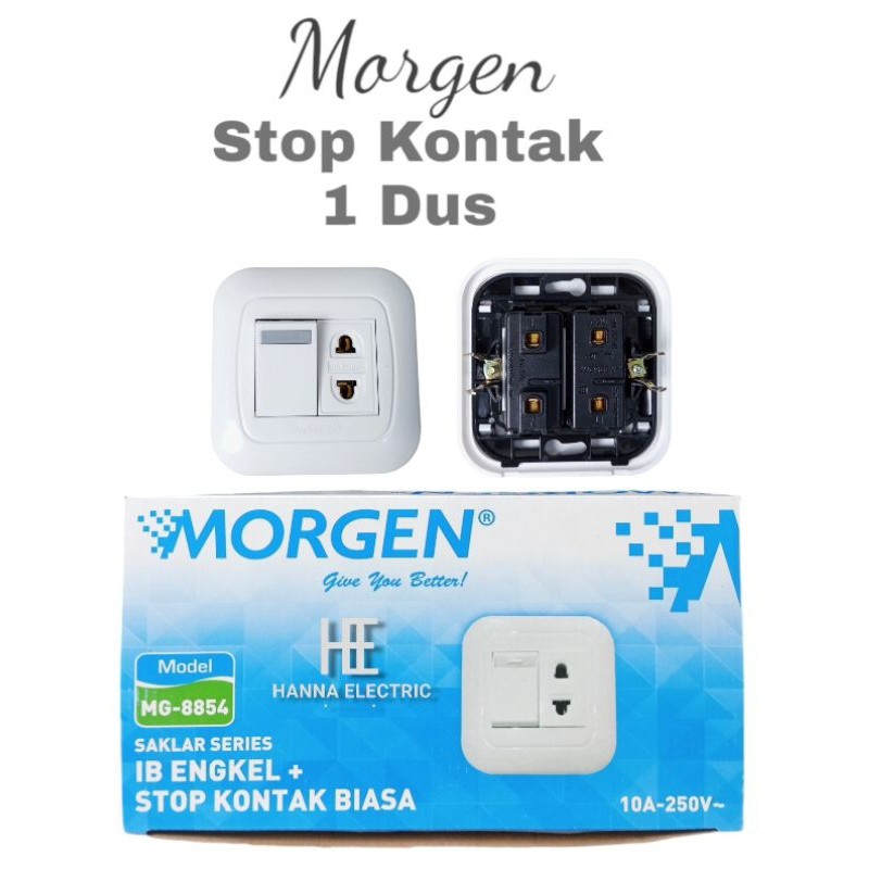 MORGEN Paket 1 Dus Isi 20 Pcs Stop Kontak + Saklar Engkel IB MG-8854
