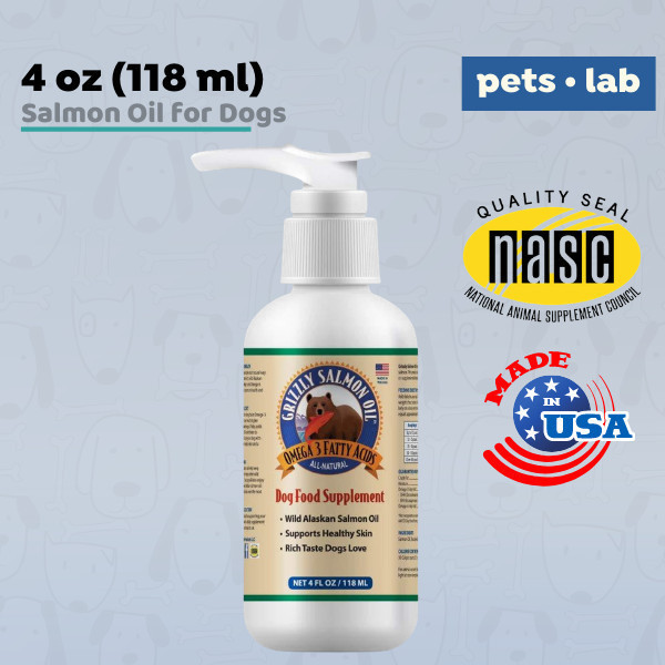 Grizzly Salmon Oil Dog Minyak Ikan Alaskan Anjing Vitamin Omega 3 & 6