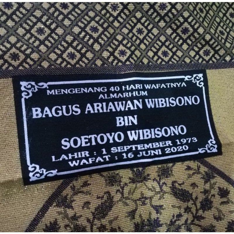 SAJADAH+SABLON BUAT MENGENANG 40 HARI SAMPAI 100 HARIAN