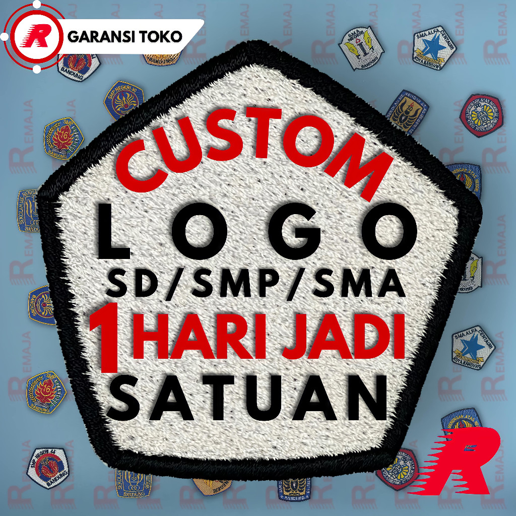 Custom Logo Bordir Satuan || Custom Logo Sekolah || Jasa Bordir Custom || Bordir Satuan