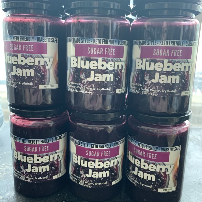 

New Arrival Keto Blueberry Jam Selai Sugar Free Aman Diabetes 250g NOT Smuckers