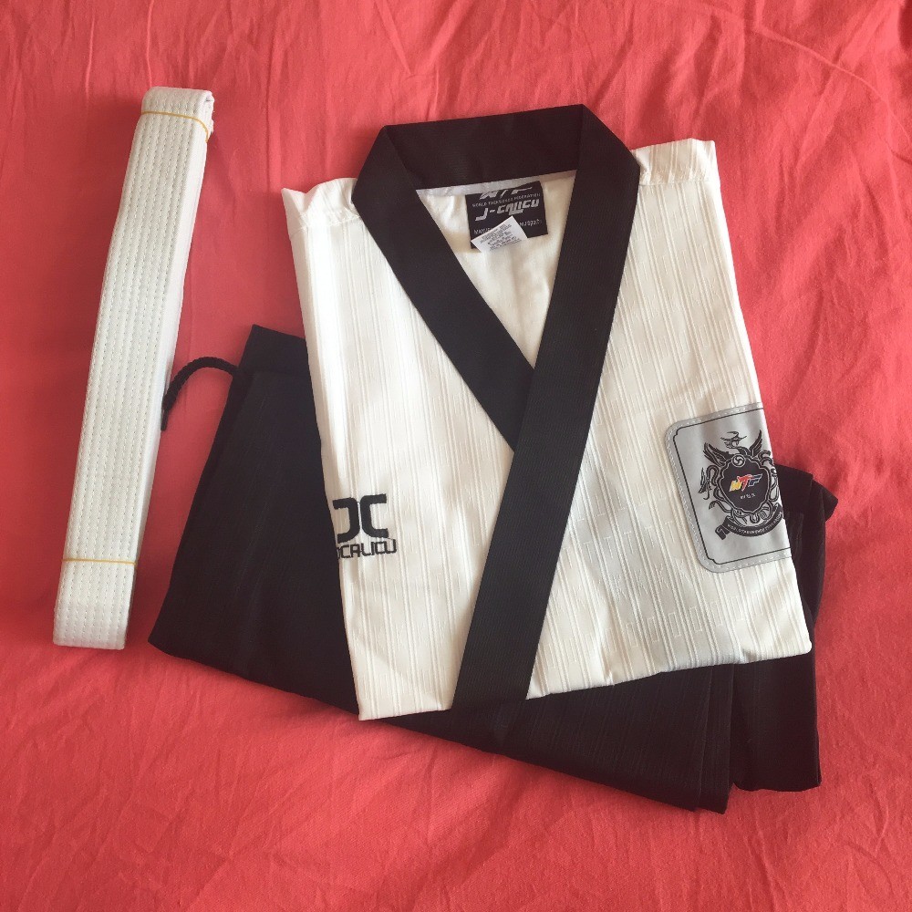 JCALICU Male Taekwondo Poomsae clothes TKD materials J-Calicu taekwondo dobok for have Dan persons A