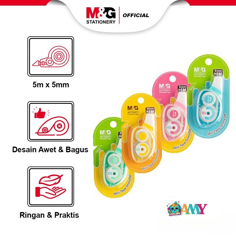 

(1 BIJI) M&G CORRECTION TAPE COLORFUL ACT52571/STIPO KERTAS AMY STASIONARY