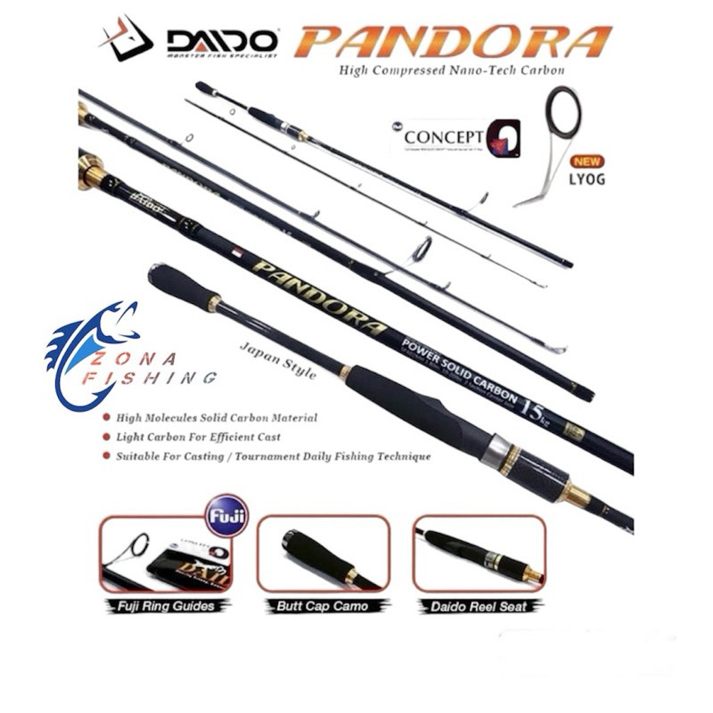 Joran Pancing Daido Pandora Japan Style 180 Cm Fuji Solid Carbon
