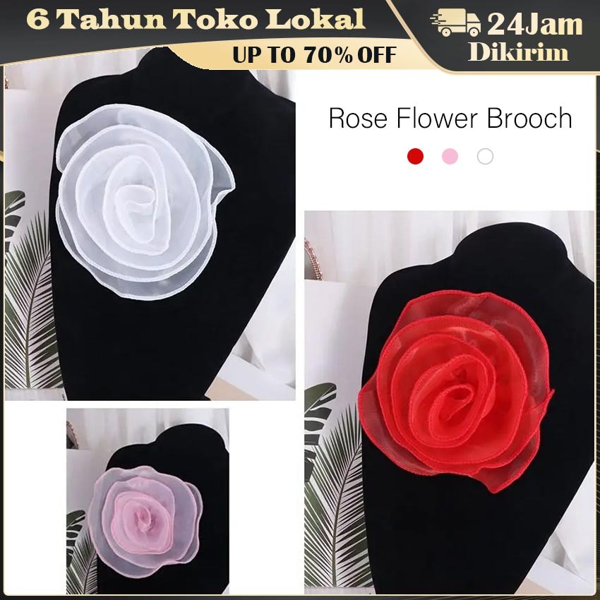 Multi Layers Organza Flowers / Bunga Korsase 3D Mewah untuk Hiasan Gaun Pengantin, Bros Hijab, Akses