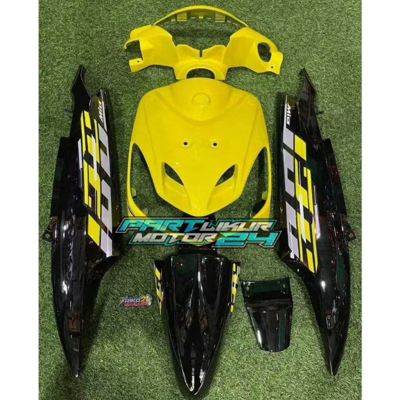 Paket Body Fullset Halus YAMAHA Mio Sporty Kuning Hitam Plus Sticker motif Vietnam Style Terlariss