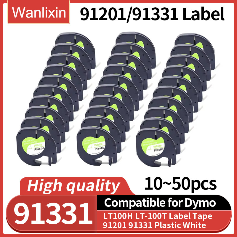

10~50pcs 91331 91201 12mm Multicolor Plastic Label Tape Compatible Dymo LetraTag Label Maker Paper Tape For LT100H LT-100T White