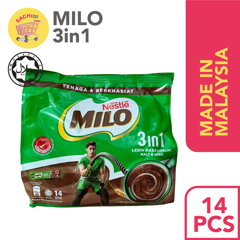 

NESTLE MILO 3in1 Malaysia Susu Bubuk Coklat Original Malaysia bukan MILO Singapore (14pcs)