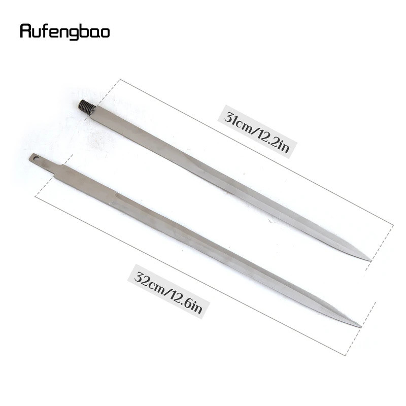 Pedang Tersembunyi Tajam Fungsi Pertahanan Diri Cocok untuk Kepala Tongkat 32cm