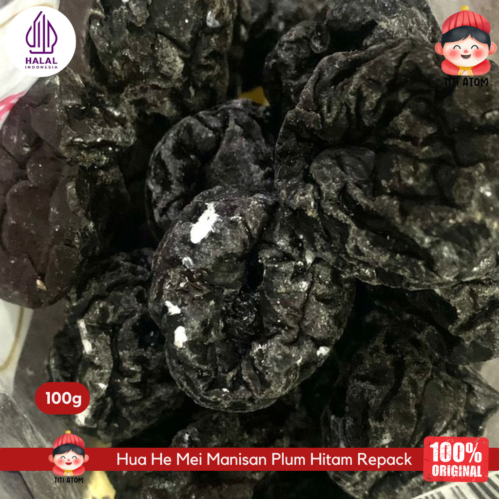 

Hua He Mei Manisan Plum Hitam Tanpa Biji Repack Kiloan Imlek Sincia 100g