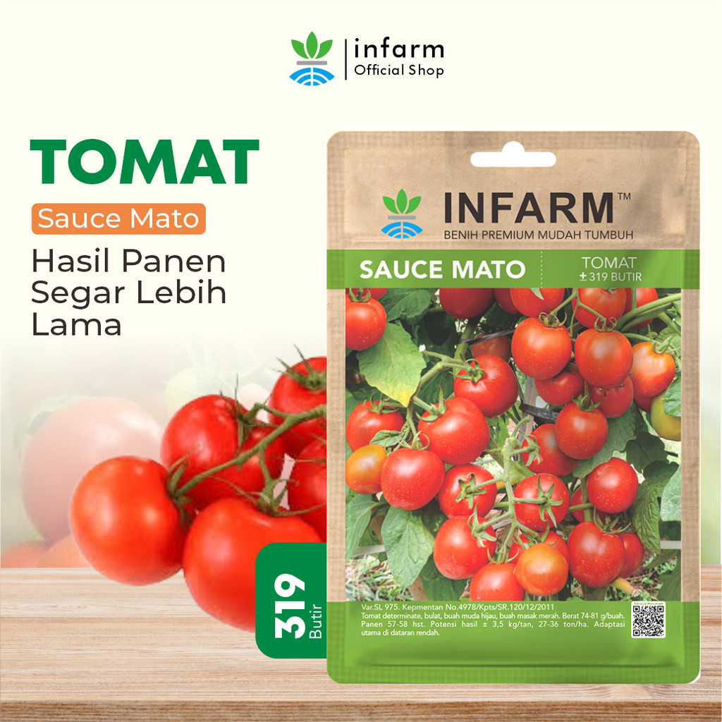 INFARM - Bibit Tomat Sauce Mato Benih Tomat Biji Tomat Cocok Untuk Saus Tomat Hijau Merah Benih Bibi