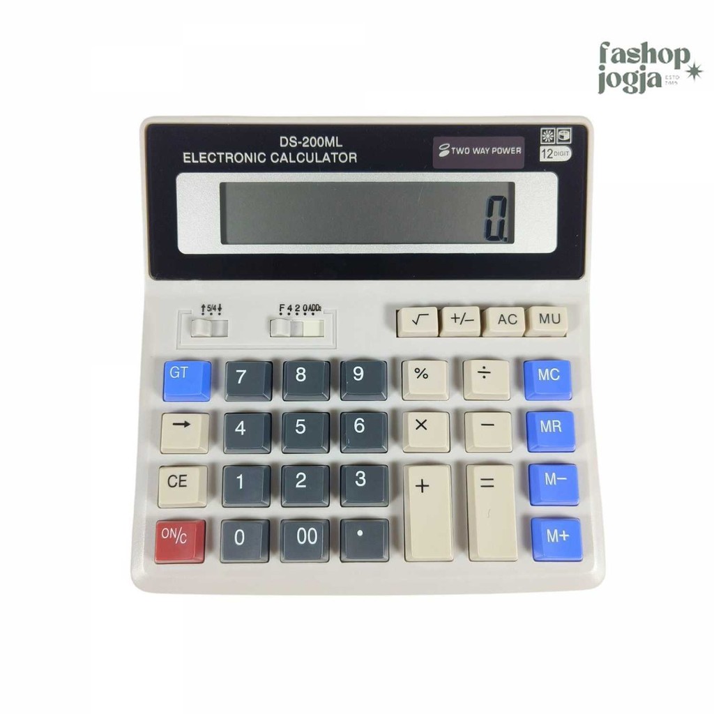 

DEXIN Kalkulator 12 Digit Large LCD Display Two Way Power Solar - DS-200ML
