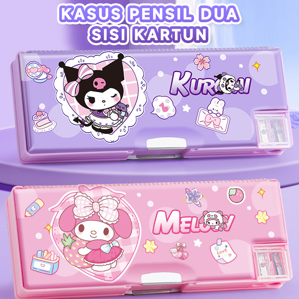 

KOTAK PENSIL/Bahan Tahan Air Kuromi Tempat Pensil Password /Multifungsi Lapis Ganda Berkapasitas Besar Lucu Termasuk Rautan Pensil Kotak Alat Tulis
