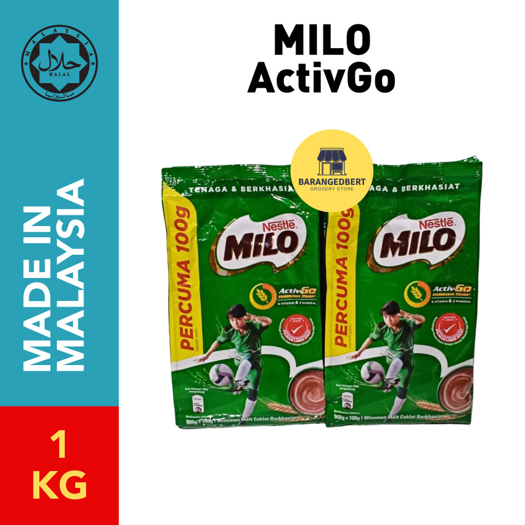 

NESTLE MILO ActivGo Malaysia Susu Bubuk Coklat Original Malaysia bukan MILO Singapore [HALAL] (1kg)