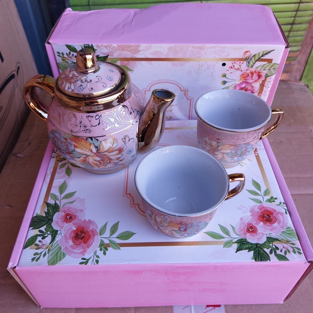 Tea Set Keramik Cangkir Teko Keramik  Souvenir Tea Set