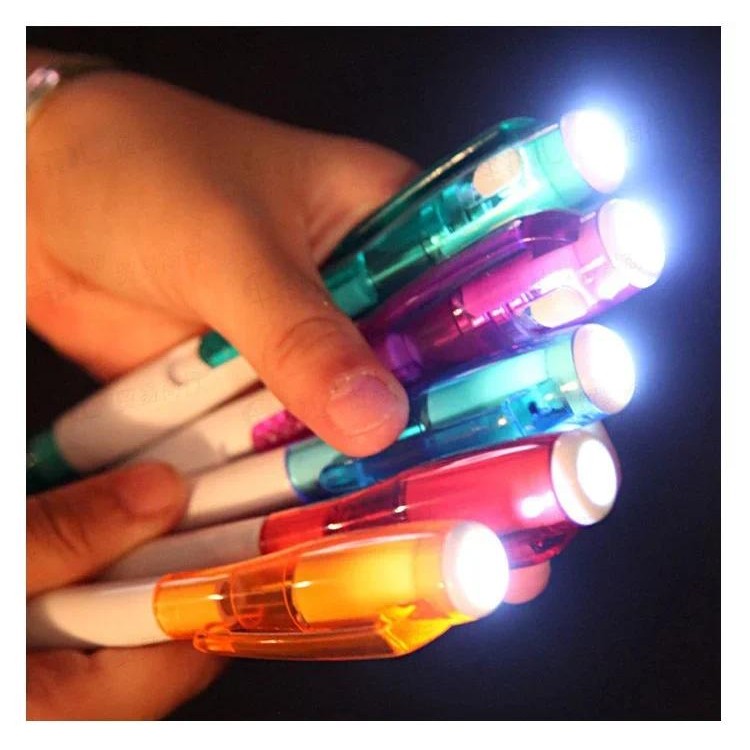 

4pcs Funny Stationary Toy for Children Ballpoint Ball Point Pen Led Flashlight Torch