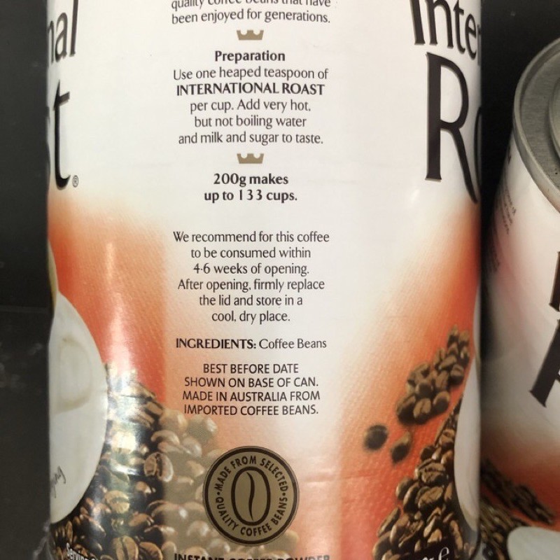 

JAMIN MURAH !!!International Roast instant coffee, smooth taste, Australia(BISA LANGSUNG ORDER)