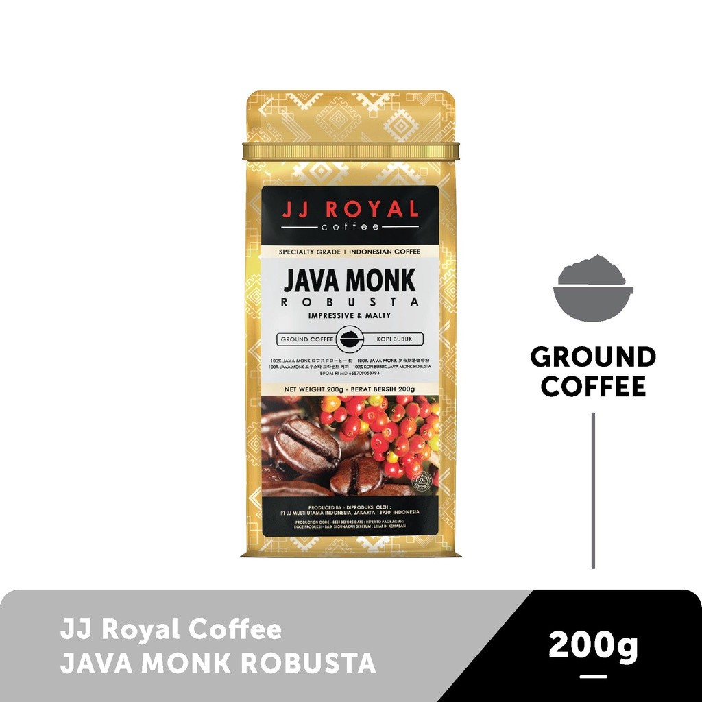 

JAMIN MURAH !!!JJ Royal Coffee Java Monk Robusta Ground (Kopi Bubuk) Bag 200g(BISA LANGSUNG ORDER)