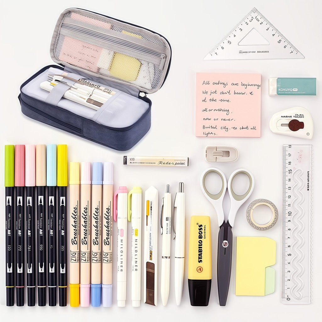 

Extra-large capacity pencil case fashionMultifunctional pencil caseDouble-layer durable designSuitable for school and office use