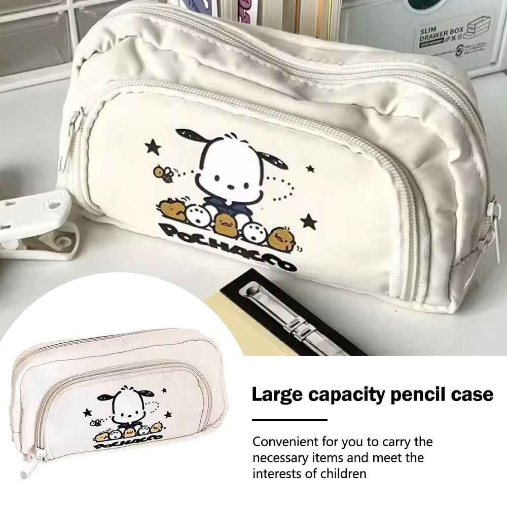 

High-end Pochacco Sanrio Anime Kawaii Pen Bag Cute Cartoon Student Pencil Box Stationery Case Large Capacity Cosmetics Storage B