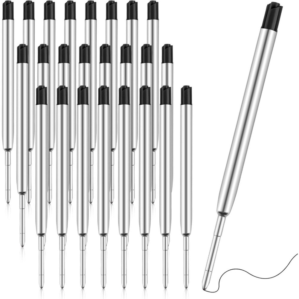 

24 Pcs Metal Ballpoint Pen Refills for Click Pens G2 Replaceable Pen Ink Refills 1 Mm Medium Tip Supplies for Sool Office