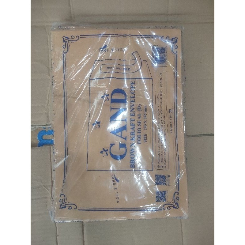 

Amplop Coklat F4 / Folio SEAL / LEM 240 x 345 mm 1 Pak 100 Lembar