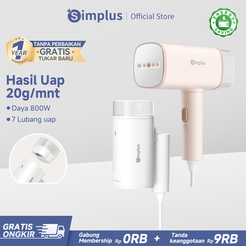 Simplus Setrika Uap Low Watt 180ml Genggam Rumah Tangga Foldable Handheld Portable 800Watt