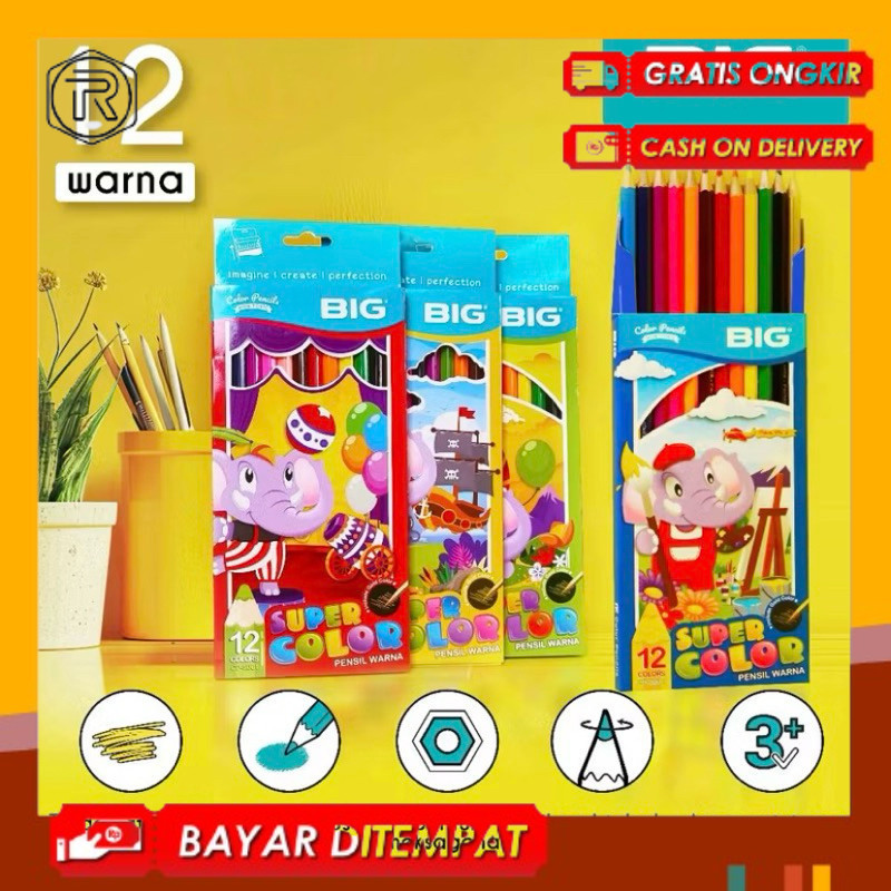 

Pensil Warna BIG Set Lengkap 12 Warna Panjang CP-5001