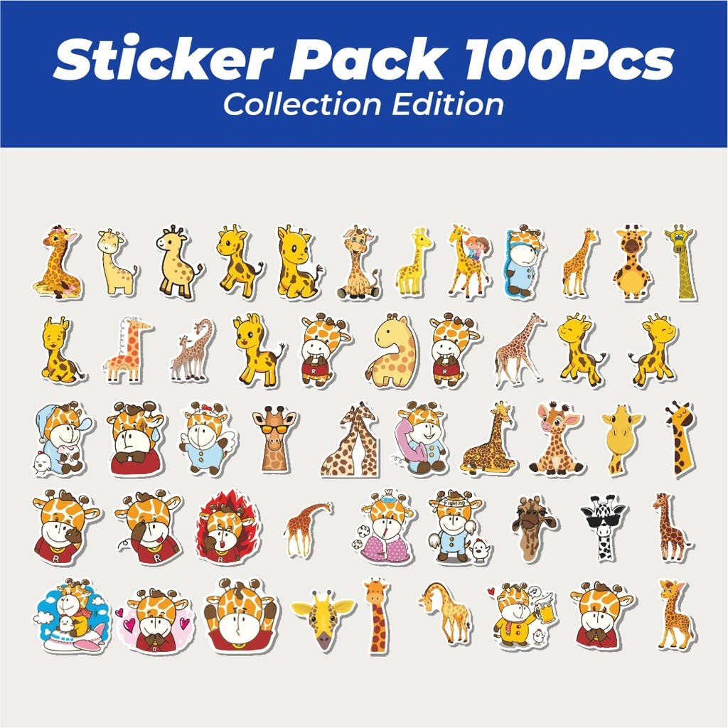 

Hot Sticker Hewan Jerapah Lucu Anti Air Stikers Berperekat Waterproof Sticker Decal Buat Motor Helm Buku Journal Koper Casing HP Laptop Botol Minum