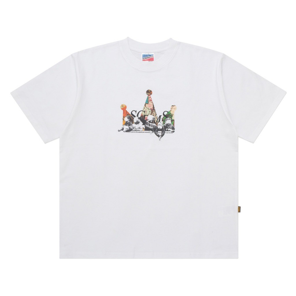 【COD】 Screamous Kaos T-Shirt BOXY FIT 16s FIFTY FIVE and BEYOND PAWN WHITE