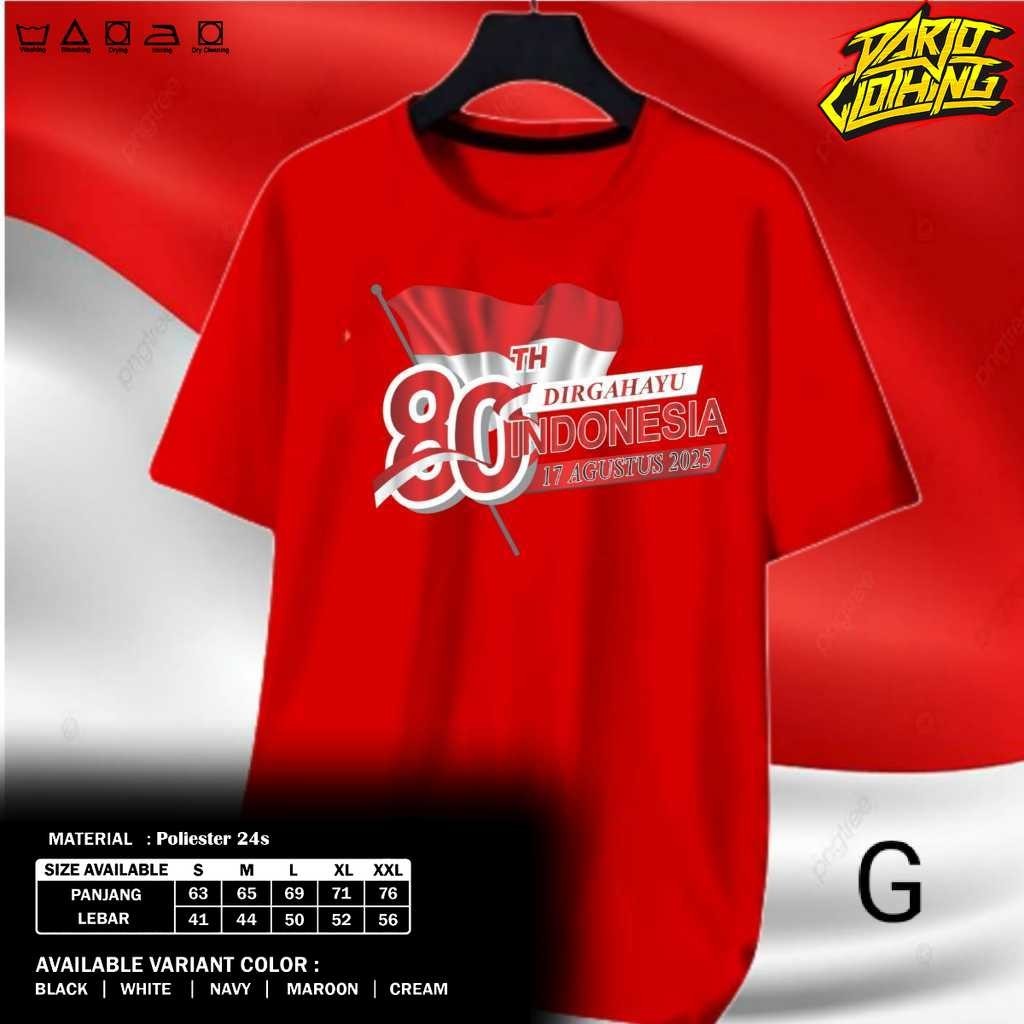 TSHIRT KAOS 17 AGUSTUS PRIA WANITA DEWASA/BAJU KAOS 17 AGUSTUS KEMERDEKAAN RI