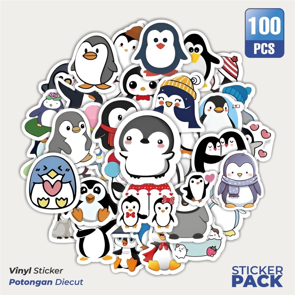 

Stiker Vinyl Stiker Little Pinguin Waterproof Aesthetic- Untuk Laptop, Motor, dan Helm - Paper Stationery Pack