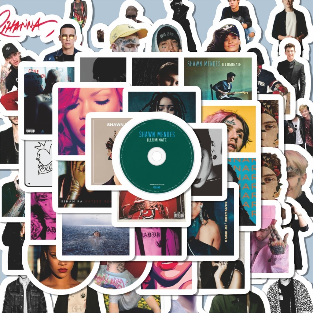 

100PCS Lucu Stiker Lil Peep, Bunny, Shawn Mendes Rihanna Stiker Aesthetic Stiker Anti Air Stikers Berperekat Waterproof sticker decal buat Motor Helm Buku Journal Koper Casing HP Laptop Botol Minum Hadiah anak