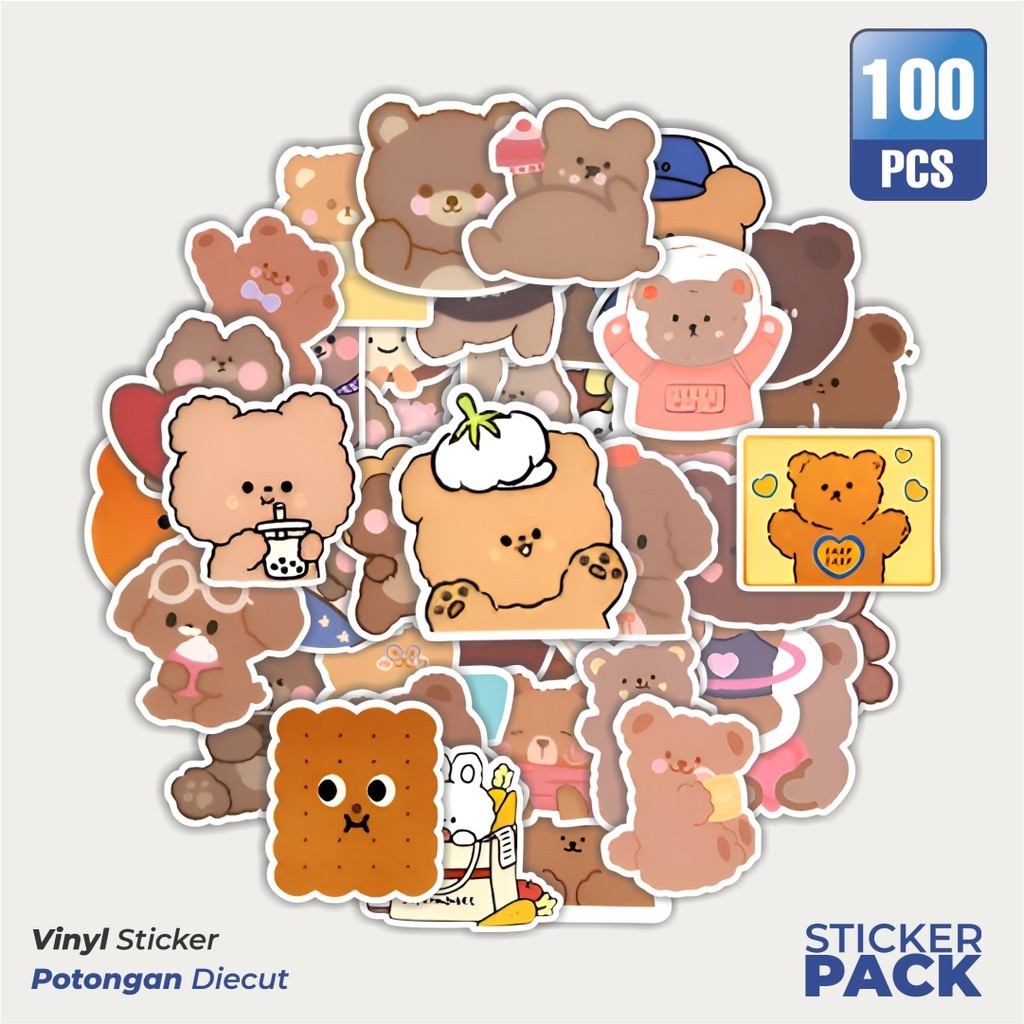 

Stiker Vinyl Stiker Teddy Bear [Boneka Beruang] Waterproof Aesthetic- Untuk Laptop, Motor, dan Helm - Paper Stationery Pack