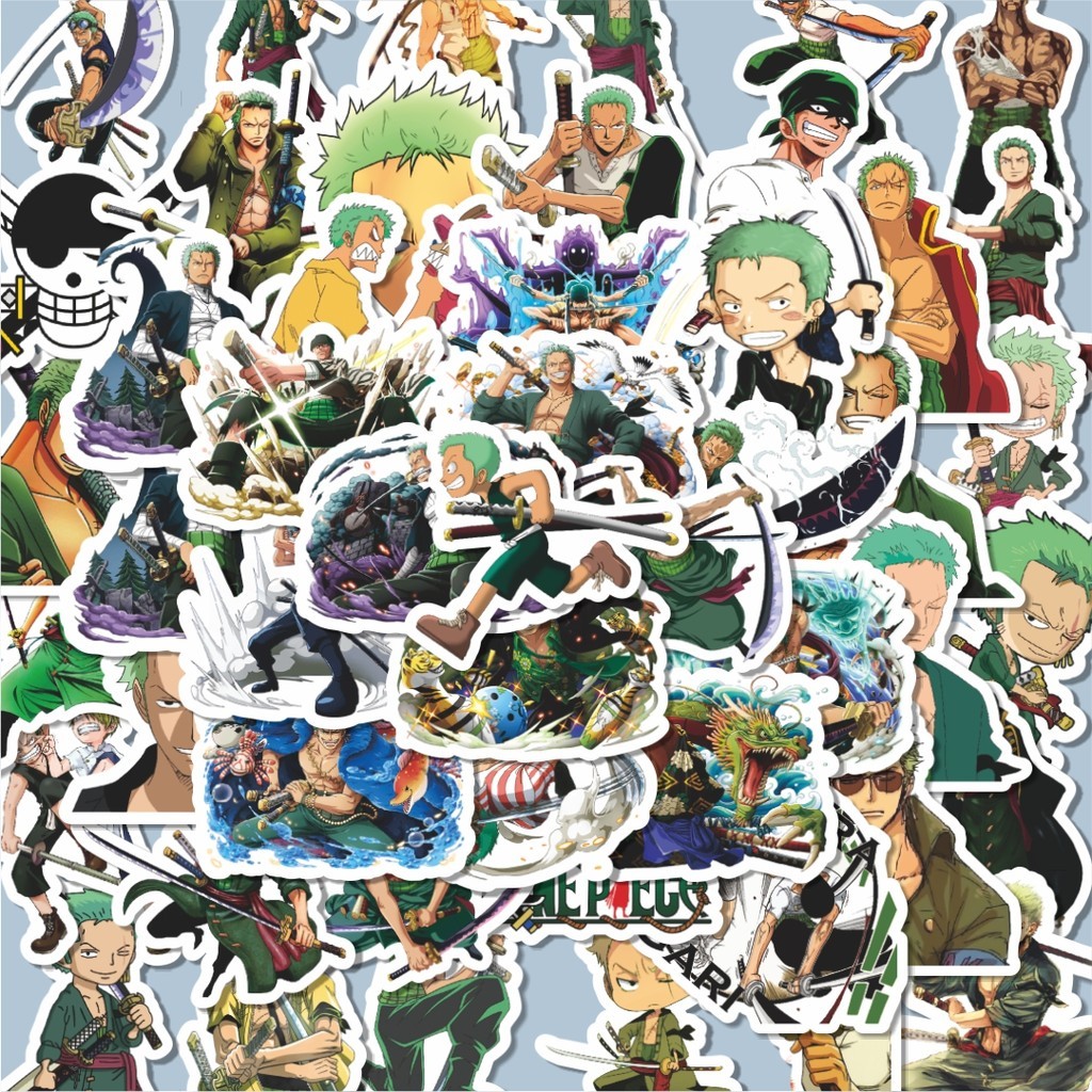 

100PCS Lucu Stiker Anime One Piece Roronoa Zoro Stiker Aesthetic Stiker Anti Air Stikers Berperekat Waterproof sticker decal buat Motor Helm Buku Journal Koper Casing HP Laptop Botol Minum Hadiah anak