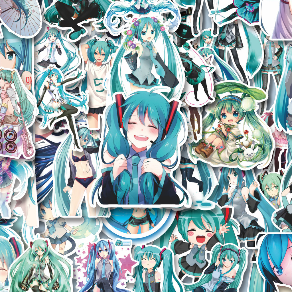 

100PCS Lucu Stiker Anime Hatsune Miku Stiker Aesthetic Stiker Anti Air Stikers Berperekat Waterproof sticker decal buat Motor Helm Buku Journal Koper Casing HP Laptop Botol Minum Hadiah anak