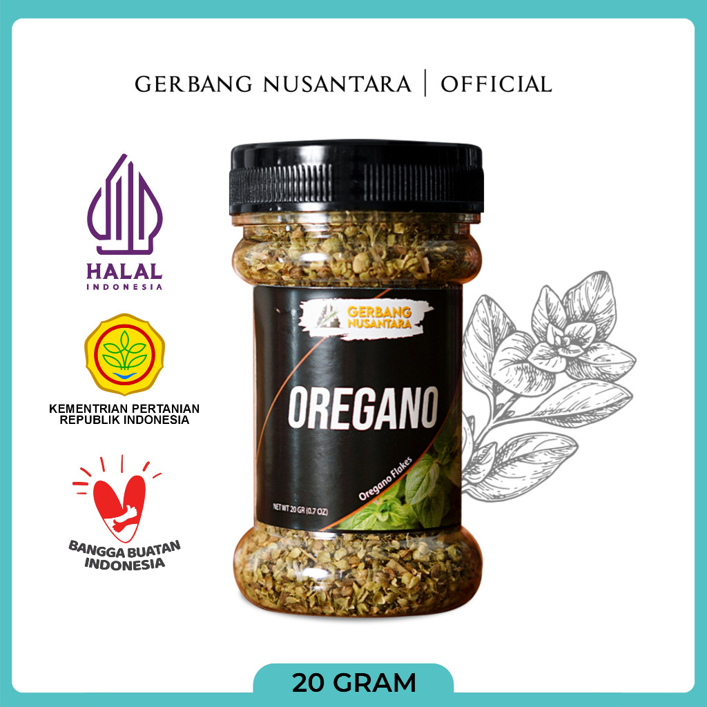 

Gerbang Nusantara - Daun Oregano Flakes Bubuk Bumbu Masak Dapur Rempah 20gr
