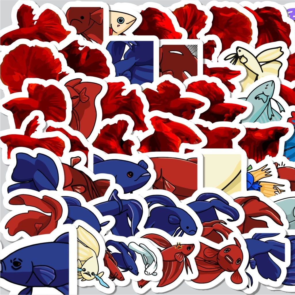 

Stiker Cutting Pack Sticker Hewan Ikan Cupang Isi 100Pcs Series Aesthetic Lucu Keren Untuk Koper Bahan Vynil