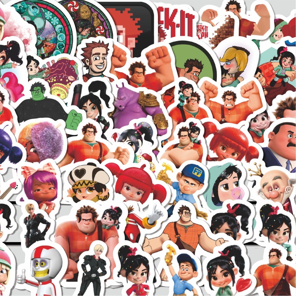 

Stiker Cutting Pack Sticker Kartun Wreck It Ralph Sticker Isi 100Pcs Series Aesthetic Lucu Keren Untuk Koper Bahan Vynil